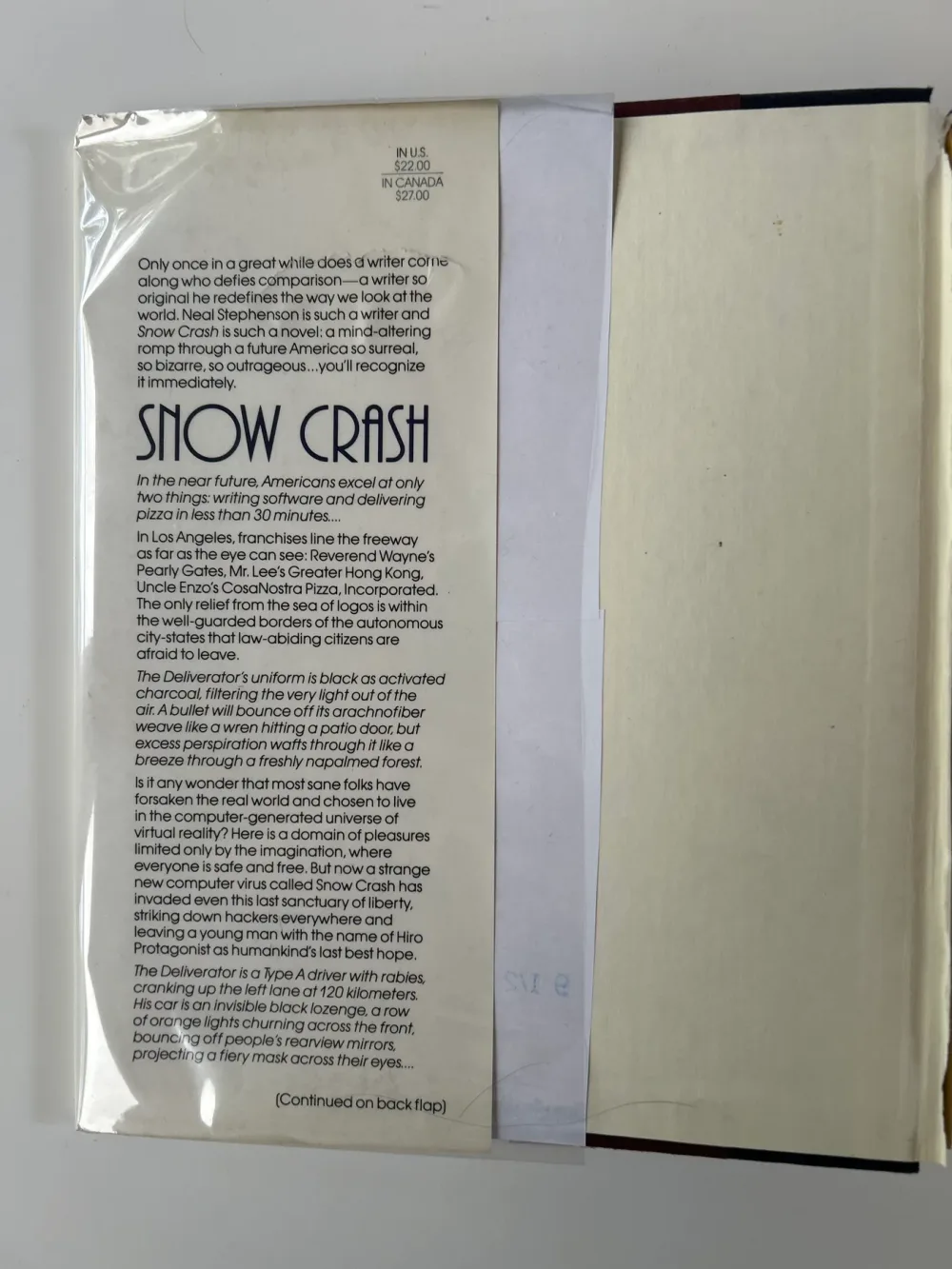 A dust jacket front flap with the original printed price in the top corner.